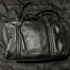 Black leather Vera Bradley purse